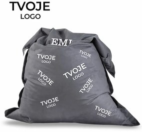 Sedací vak vankúš sivý semišový s vlastným logom EMI