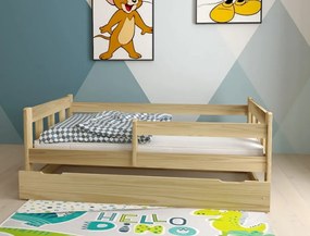 Detská posteľ z masívu borovice MÁJA - 200x90 cm - prírodná