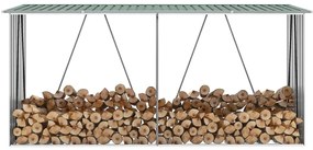 Záhradná kôlňa na drevo galvanizovaná oceľ 330x84x152 cm zelená