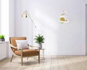 Toolight, LED nástenné svietidlo s neutrálnym svetlom 4000K 14W APP1053-W, zlatá, OSW-01070