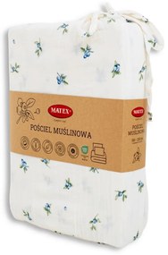 Matex Mušelínové obliečky Čučoriedky, 140 x 200 cm, 70 x 90 cm