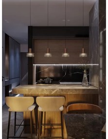 MAXLIGHT P0530 - LED Luster na lanku SIGNATURE LED/8W/230V pr. 15 cm mosadz/číra