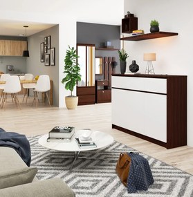 Komoda Karolína 140 cm 3 skrinky a 3 zásuvky wenge/biela