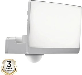 Exteriérové nástenné LED svietidlo Davos, 1x LED 30w, 4000k, biela, pohybový senzor