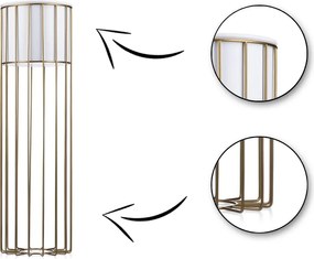 KOVOVÝ KVETINÁČ SO STOJANOM GLAM 70X20 CM BIELA/ZLATÁ