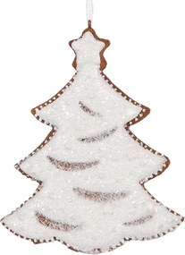 Závesná dekorácia zasnežený perníkový stromček Frosted Ginger - 9*1*10 cm
