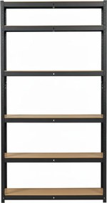 Regál 220x100x60 cm lakovaný 6-policový, nosnosť 1050 kg - čierny