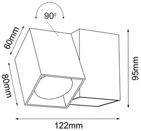 Brosline 2293 - Nástenné bodové svietidlo CUBE 1xGU10/10W/230V biela