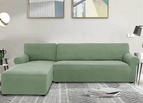 Elastický žakárový poťah na trojmiestnu rohovú pohovku BestBerg / ľavý / šalvia