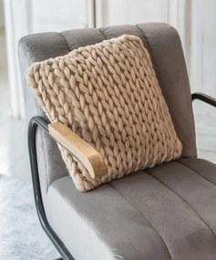 Pletený prírodné vankúš Tricot crema - 40 * 40 cm