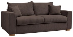 Hnedá menčestrová rozkladacia pohovka 225 cm Augustin – Bobochic Paris