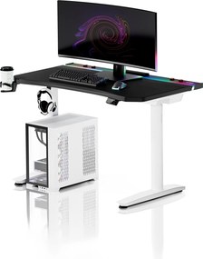 Elektrický herný stôl RGB s držiakmi, čierno-biely, 120 cm: Diablo X-Forge 1200