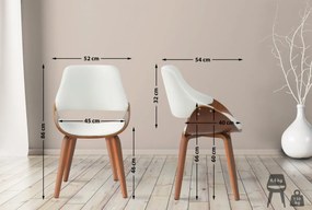 Jedálenská stolička Vangale - koženka - Orech / Biela