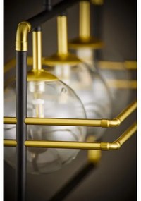 Jupiter 2030 - Luster na lanku FIORI 3xG9/10W/230V čierna/zlatá/číra