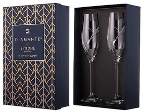 Diamante Swarovski Poháre na sekt Hearts 210 ml, 2 ks
