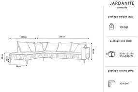 Rohová pohovka jardanite ľavá zamat ružová MUZZA