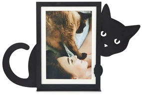Čierny kovový stojací rámček 31x19,5 cm Hidden Cat – Balvi