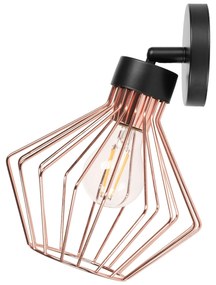 Nástenná lampa Eira ružovo zlatá/čierna