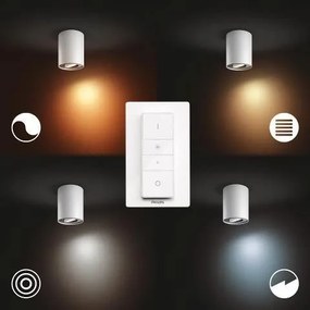 PHILIPS HUE Prisadené stropné LED inteligentné osvetlenie HUE PILLAR, 1xGU10, 5W, teplá biela-studená biela, bie