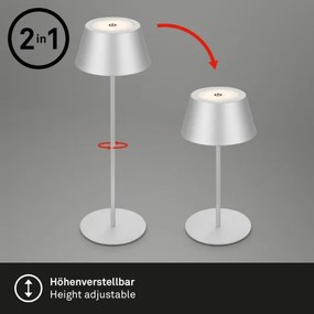 Brilo - LED RGB dobíjateľná dotyková stolná lampa KIKI LED/2,6W/5V IP44 2600 mAh strieborná