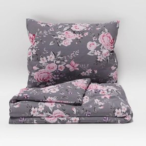 Kvalitex Bavlnené obliečky Provence Beatrice sivá, 140 x 220 cm, 70 x 90 cm