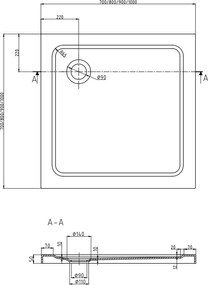 Mexen Rio, štvorcový sprchový kút 70 x 70 cm, 6mm číre sklo, chrómový profil + čierna sprchová vanička, 860-070-070-01-00-4070