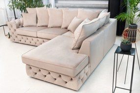 Rohový gauč chesterfield BENETTO LONG - TORRE-4,Pravý roh