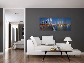 Obraz - Súmrak v Rotterdame, Holandsko (120x50 cm)