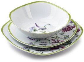 Porcelánová sada 18 ks talířů LEA SOFT bílá/vícebarevná II