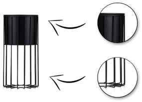 Kovový kvetináč LOFT 42x20 cm čierna