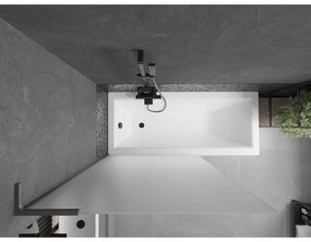 Mexen Next L, 1-krídlová vaňová zástena 100 x 150 cm, 6mm sklo námraza, grafitový profil, 895-100-000-03-30-95