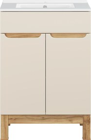 Comad Kúpeľňová skrinka s keramickým umývadlom Bali Cashmere 60 cm - kašmír