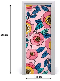 Samolepiace fototapety na dvere farebné kvety 75x205 cm