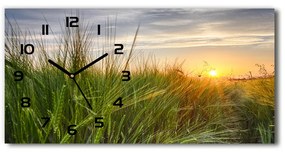 Vodorovné Sklenené hodiny na stenu tiché Pole pšenice pl_zsp_60x30_f_86489340