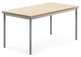 Stôl SONITUS, 1200x700x600 mm, linoleum - béžová, strieborná