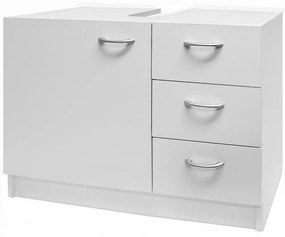 Casaria Skrinka pod umývadlo s 3 zásuvkami SILKE, 63x30x54cm, biela