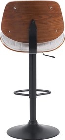 Barová stolička Clawson - látka, čierny rám - orech/krémová