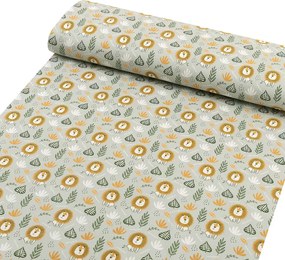 Biante Detské bavlnené posteľné obliečky do postieľky Sandra SA-565 Levy na sivom Do postieľky 90x140 a 40x60 cm