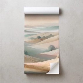 Samolepiaca fototapeta pastelová krajina s jemnými kopčekmi