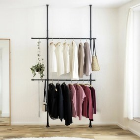 Wenko Teleskopické vešiaky Herkules Basic, čierna