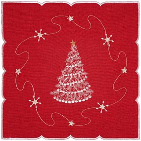 Forbyt Vianočný obrus Strom červená, 35 x 35 cm