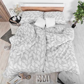 Obliečky bavlnené Linyi sivé EMI: Predĺžený set jednolôžko obsahuje 1x 140x220 + 1x 70x90