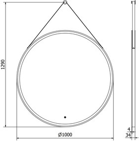 Mexen Reni, LED kúpeľňové zrkadlo s podsvietením 100x100 cm, 6000K, čierny rám, ochrana proti zahmlievaniu, 9812-100-100-611-70