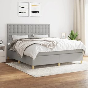 Boxspring posteľ s matracom bledosivá 180x200 cm látka 3142673