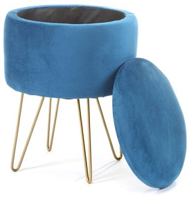 Taburet Lili s úložným priestorom modrý