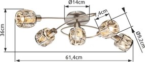 Globo 54356-5 - Prisadený luster KRIS 5xE14/40W/230V