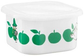 Dóza s vrchnákom Moomin Joyful Apples 1,5l, smalt / bielo-zelená