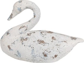 Biela antik dekoratívna figúrka Labuť - 32*14*22 cm