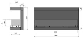 InFire - Vstavaný BIO krb 100x50 cm 3kW čierna
