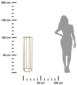 STOJAN NA KVETINÁČ HEXA 100X24X28 CM ZLATÁ